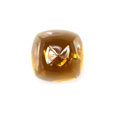 WHISKY QUARTZ SUGAR LOAF CUSHION CAB (DARK)(SI) 12.00X12.00 MM 8.51 Cts.