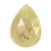 YELLOW SAPPHIRE ROSE CUT BRIOLETTE PEAR 14X10MM 6.70 Cts.