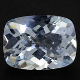 AQUAMARINE CHECKER CUT CUSHION (C/SI) 16X12MM 9.05 Cts.