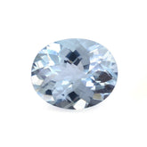 AQUAMARINE CHECKER CUT OVAL (A) 11X9MM 3.50 Cts.