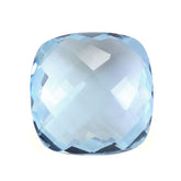 AQUAMARINE CHECKER CUT BRIOLETTE CUSHION (A+) 11MM 4.45 Cts.
