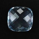 AQUAMARINE CHECKER CUT BRIOLETTE CUSHION (A+) 11MM 4.45 Cts.