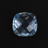 AQUAMARINE CHECKER CUT BRIOLETTE CUSHION (A+) 8MM 1.68 Cts.