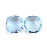 AQUAMARINE CHECKER CUT BRIOLETTE CUSHION (A+) 8MM 1.68 Cts.