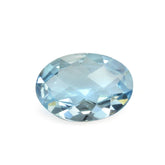 AQUAMARINE CHECKER CUT OVAL (A+++) 10X7MM 1.39 Cts.