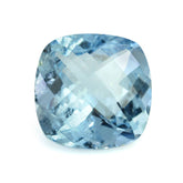 AQUAMARINE CHECKER CUT CUSHION (A+++/HI) 12MM 5.54 Cts.