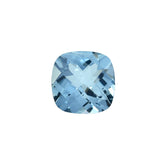 AQUAMARINE CHECKER CUT CUSHION (A+++) 7MM 1.15 Cts.