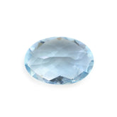 AQUAMARINE CHECKER CUT OVAL (A++) 10X7MM 1.85 Cts.