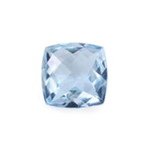 AQUAMARINE CHECKER CUT CUSHION ANTIC (A++) 6MM 0.81 Cts.