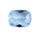 AQUAMARINE CHECKER CUT CUSHION (A++/SI) 8X6MM 1.25 Cts.