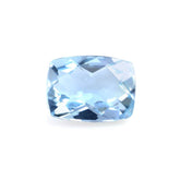 AQUAMARINE CHECKER CUT CUSHION ANTIC (A++) 8X6MM 1.28 Cts.