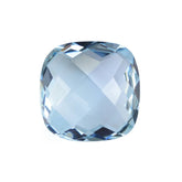 AQUAMARINE CHECKER CUT BRIOLETTE CUSHION (A++) 11MM 4.05 Cts.