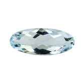 AQUAMARINE CHECKER CUT OVAL (A+) 10X4MM 0.70 Cts.