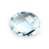 AQUAMARINE CHECKER CUT BRIOLETTE OVAL (A+) 10X8MM 2.23 Cts.
