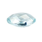 AQUAMARINE CHECKER CUT BRIOLETTE OVAL (A+) 10X8MM 2.23 Cts.