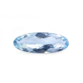 AQUAMARINE CHECKER CUT OVAL (A) 11X4MM 0.80 Cts.
