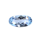 AQUAMARINE CHECKER CUT OVAL (A/SI) 8X4MM 0.48 Cts.
