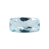 AQUAMARINE CHECKER CUT CUSHION (A+++) 10X5MM 1.29 Cts.