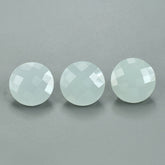 MILKY AQUAMARINE CHECKER CUT ROUND 10MM 3.07 Cts.