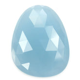MILKY AQUAMARINE ROSE CUT IRREGULAR PEARISH CAB 22X17MM 23.10 Cts.
