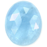 MILKY AQUAMARINE ROSE CUT IRREGULAR OVAL CAB 20X16MM 9.18 Cts.