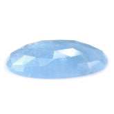 MILKY AQUAMARINE ROSE CUT IRREGULAR OVAL CAB 20X16MM 9.18 Cts.