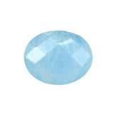 MILKY AQUAMARINE CHECKER CUT BRIOLETTE OVAL (AAA) 10X8MM 2.20 Cts.