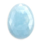 MILKY AQUAMARINE ROSE CUT IRREGULAR OVAL CAB (AA) 22X30MM 19.00 Cts.