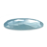 MILKY AQUAMARINE ROSE CUT IRREGULAR OVAL CAB (AA) 22X30MM 19.00 Cts.