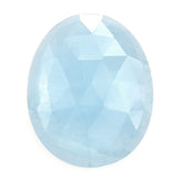 MILKY AQUAMARINE ROSE CUT IRREGULAR OVAL CAB (AA) 20X16MM 9.05 Cts.
