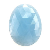 MILKY AQUAMARINE ROSE CUT IRREGULAR OVAL CAB (AA) 30X22MM 19.15 Cts.