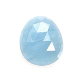 MILKY AQUAMARINE ROSE CUT IRREGULAR PEAR CAB (AA) 13X11MM 5.25 Cts.