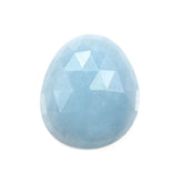 MILKY AQUAMARINE ROSE CUT IRREGULAR PEAR CAB (AA) 13X11MM 5.13 Cts.