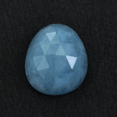 MILKY AQUAMARINE ROSE CUT IRREGULAR PEAR CAB (AA) 13X11MM 5.13 Cts.