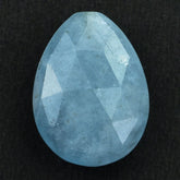 MILKY AQUAMARINE ROSE CUT IRREGULAR PEAR (HALF-DRILL) (A) 20X15MM 12.66 Cts.