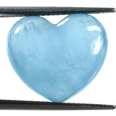 MILKY AQUAMARINE PLAIN LENTIL HEART (AAA) 17.30X15.30MM 13.85 Cts.