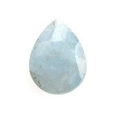 MILKY AQUAMARINE ROSE CUT BRIOLETTE PEAR (A) 12X9MM 2.87 Cts.