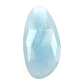 MILKY AQUAMARINE ROSE CUT BRIOLETTE IRREGULAR PEARISH (A) 22X11MM 6.91 Cts.