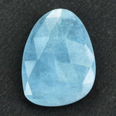 MILKY AQUAMARINE ROSE CUT BRIOLETTE IRREGULAR PEARISH (A) 20X15MM 9.15 Cts.