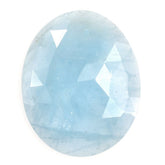 MILKY AQUAMARINE ROSE CUT IRREGULAR OVAL CAB (AA) 20X26MM 14.02 Cts.