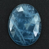 MILKY AQUAMARINE ROSE CUT IRREGULAR OVAL CAB (AA) 20X26MM 14.02 Cts.
