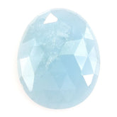 MILKY AQUAMARINE ROSE CUT IRREGULAR OVAL CAB (A) 20X16MM 9.23 Cts.