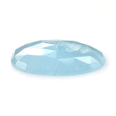 MILKY AQUAMARINE ROSE CUT IRREGULAR OVAL CAB (A) 20X16MM 9.23 Cts.