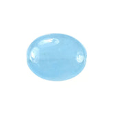 MILKY AQUAMARINE PLAIN LENTIL OVAL CAB (FULL-DRILL) (AA) 10X8MM 2.52 Cts.