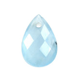 MILKY AQUAMARINE CHECKER CUT BRIOLETTE PEAR (FULL-DRILL) (AA) 12X8MM 2.69 Cts.