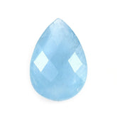MILKY AQUAMARINE CHECKER CUT BRIOLETTE PEAR (AAA) 12X8MM 2.35 Cts.