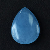 MILKY AQUAMARINE PLAIN LENTIL PEAR CAB (AAA) 17X13MM 6.30 Cts.