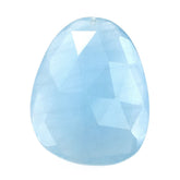 MILKY AQUAMARINE ROSE CUT BRIOLETTE IRRGULAR PEARISH (HALF-DRILL) (AA) 20X15MM 8.38 Cts.
