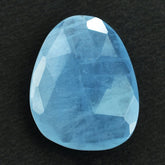 MILKY AQUAMARINE ROSE CUT BRIOLETTE IRRGULAR PEARISH (HALF-DRILL) (AA) 20X15MM 8.38 Cts.
