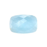 MILKY AQUAMARINE CHECKER CUT CUSHION CAB (A) 12X8MM 3.85 Cts.